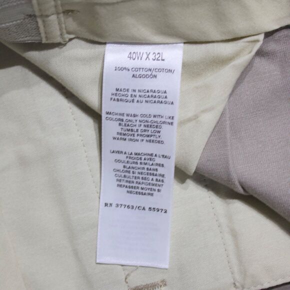 NWT Savane Pleated Performance Chino Elastic Comfort Waist Khaki Beige Men 40x32 - Picture 10 of 10